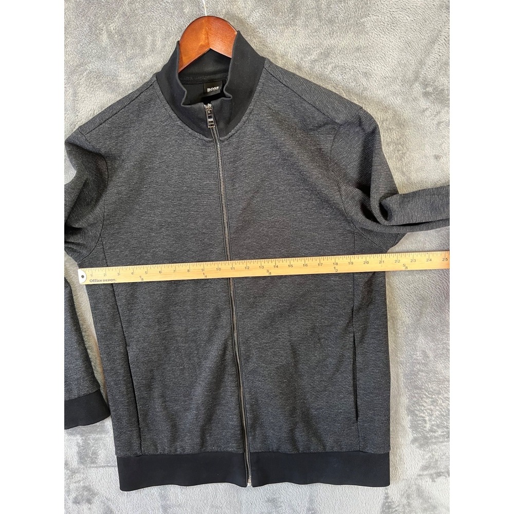 Boss Hugo Boss Bomber Sweater Track Jacket Mens Large Gray Full Zip Sporty - Picture 4 of 13